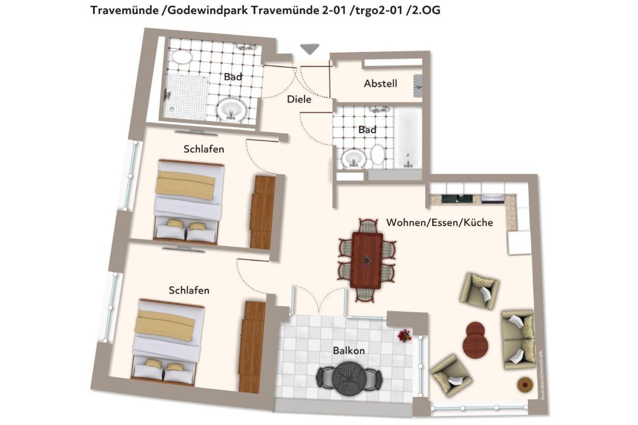 דירות ליבק Godewindpark Travemuende Godewindpark Travemuende 2-01 מראה חיצוני תמונה